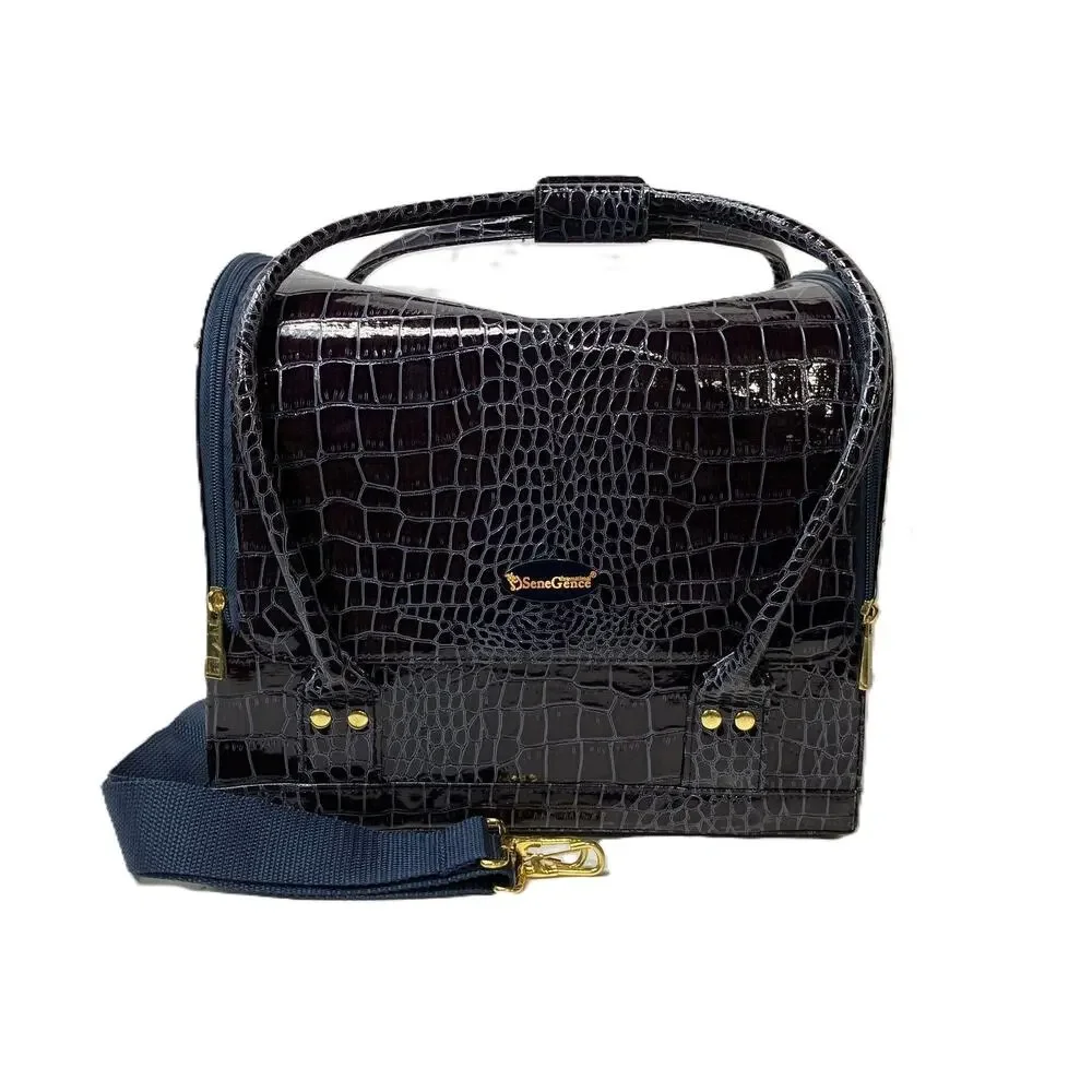 SeneGence Luxury Tiered Faux Croc Vegan Leather Travel Cosmetic Case
